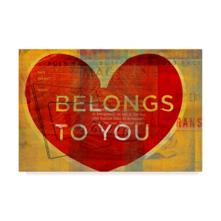 John W. Golden 'Heart Belongs' Canvas Art,22x32